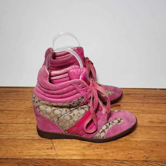 Coach Y2K Signature Logo Alara Wedge Sneakers - Picture 3 of 14